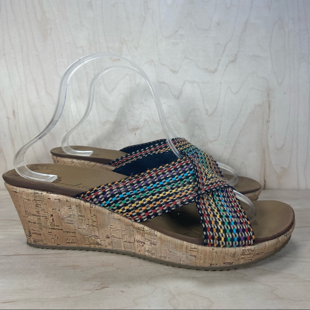 Skechers Cali Beverlee Multicolored Wedge Sandals Women’s Size 10